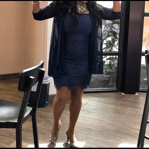 Blue Cocktail Sequin Dress